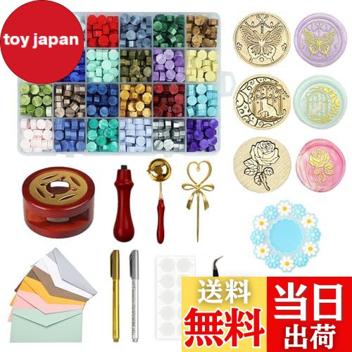 【送料無料】CHIALSTAR シーリングスタンプ シーリングワックス セット ヘッド 蝋封 ワックス大量 手紙..