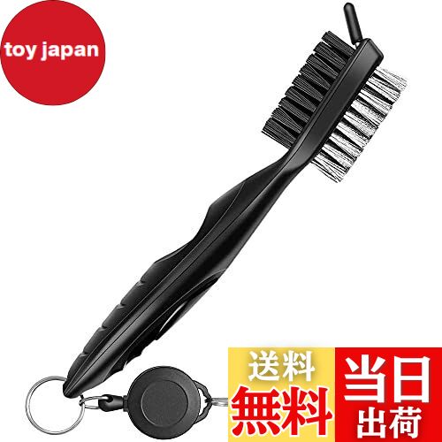 【送料無料】サムコス ゴルフ ブラシ 3in1 両面携帯式ブラシ ゴルフクラブ清潔用 伸ばすリールとカラビ..