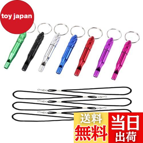 【送料無料】DELUXEFOX ホイッスル 防災 笛 カラフル 7個入りサッカー ホイッスル ネックストラップ付き アウトドア ホイッスル 防水 ジム コーチ 用ホイッスル サッカー審判 ホイッスル ハイキング