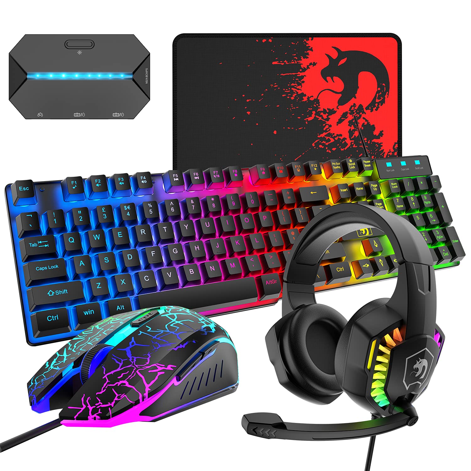 【送料無料】Mamba snakeゲーミングキーボードマウスヘッドホンコンバーターセット USBメン ...