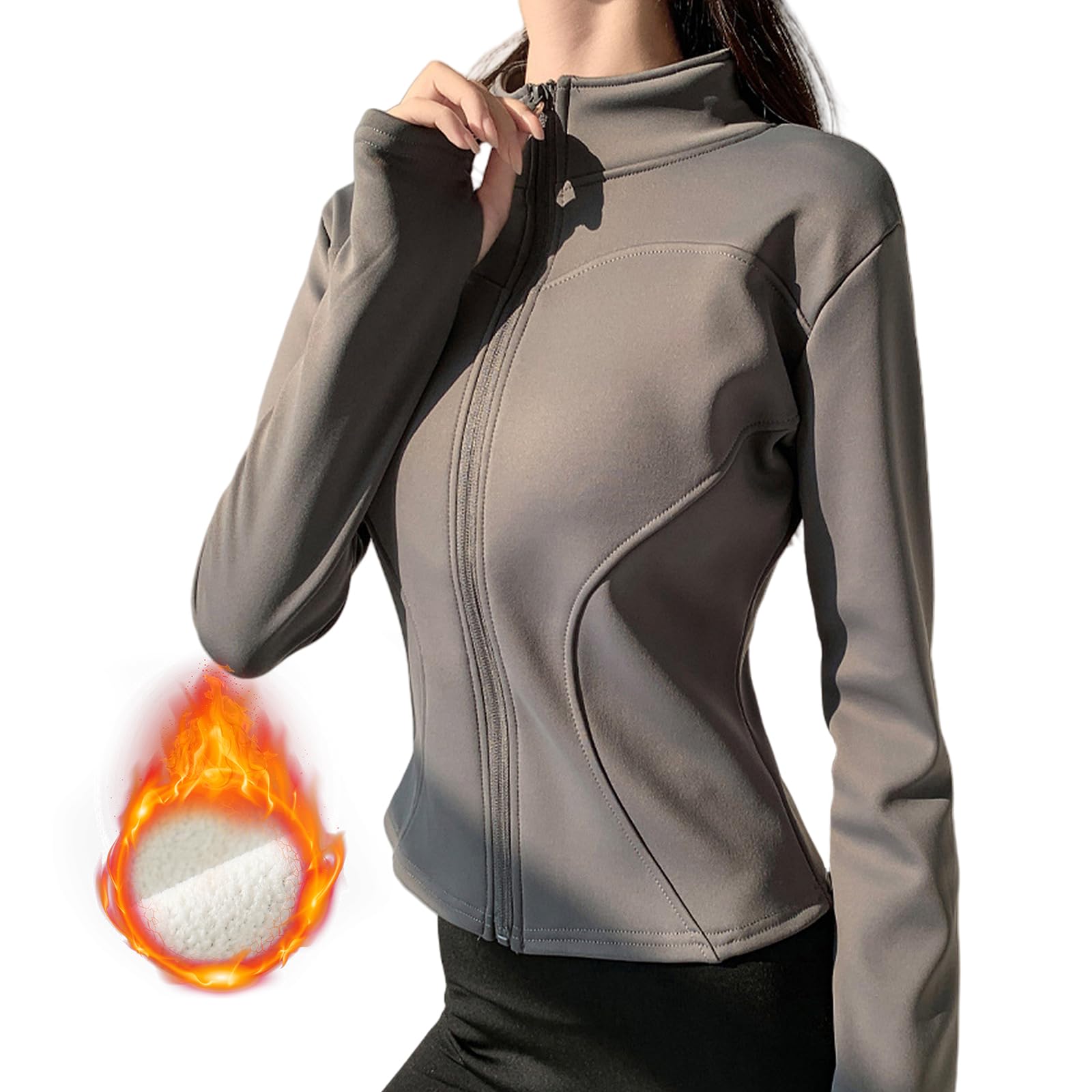 【送料無料】[Guooryvner] グオーリーブナー トレーナー レディース ジップ スウェット 長袖 コート ゆったり トップス オーバーサイズ 無地 韓国 カジュアル 体型カバー 裏起毛 シンプル 丸首 着痩せ クルーネック おしゃれ 可愛い 通勤 色：グレー、サイズ：Free Size