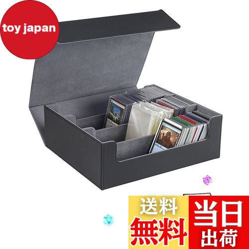 【送料無料】DFsucces デッキケース マグネット式 トレカケース 1800枚収納 大容量 PUレザー製 標準ゲームカード用PUレザーキャビネット 硬質ケース 防水 (ブラック)