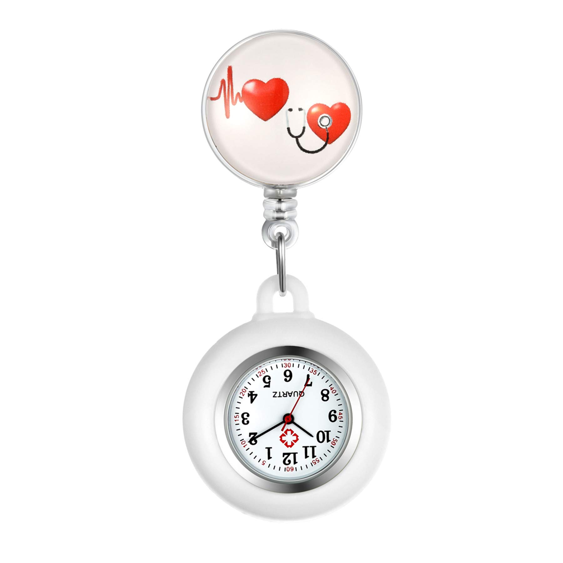 【送料無料】Lancardo ナースウォッチ 看護師時計 懐中時計 ポケットウォッチ シリコン 取り外し可能 ..