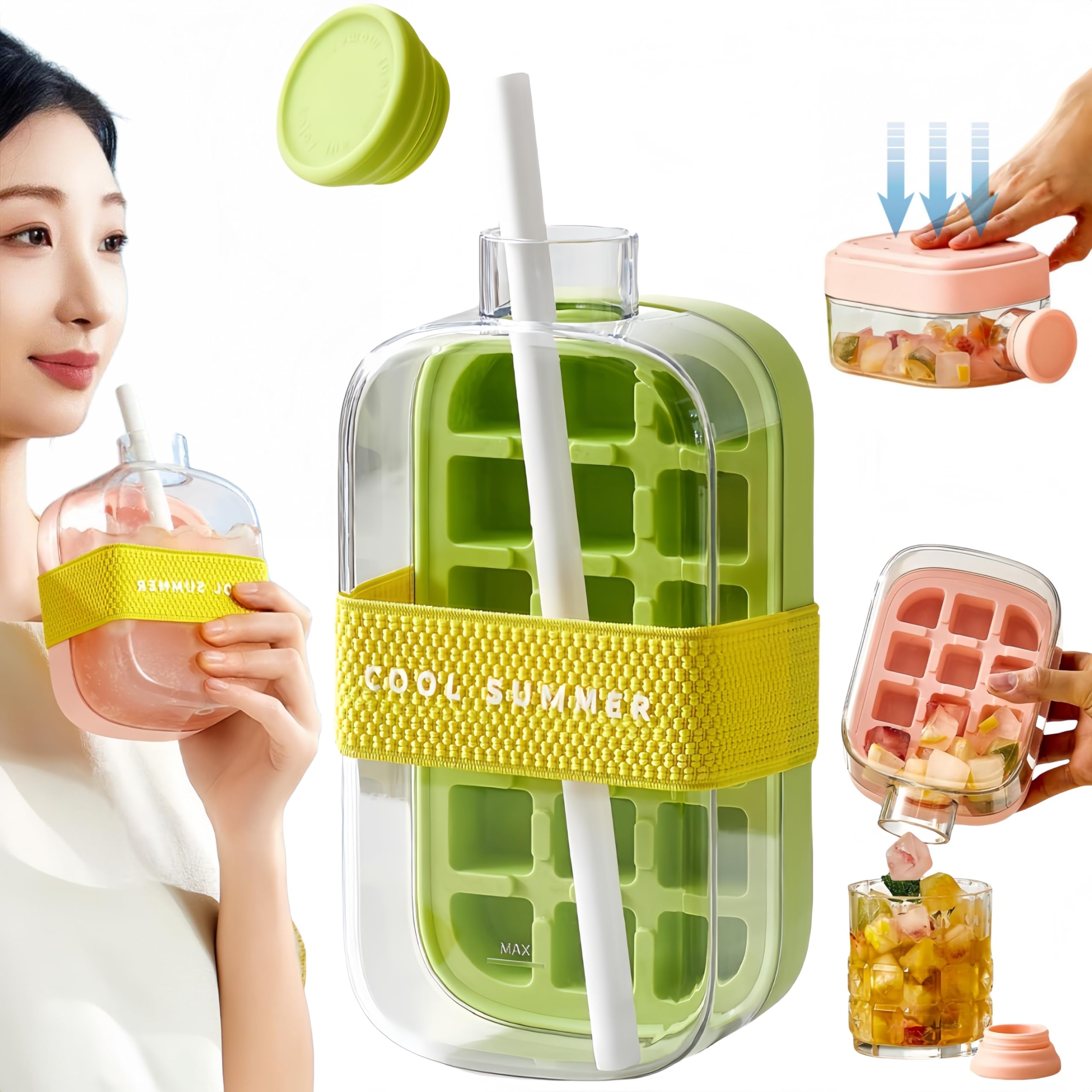 商品情報商品の説明主な仕様 【純正品】高品質の素材、厚いボトル本体、より強力なストラップ、より良い密閉性、水漏れなし。【2 in 1 製氷皿】製氷皿と水筒が1つに統合されています。ストローを差し込むだけで、氷を作ることも、外出先で冷たい飲み物を楽しむことも切り替えられます。【素早く簡単に製氷】指定の水位まで水を入れるだけで凍ります。革新的なデザインにより急速冷凍が可能になり、コーヒーやカクテルなどに最適です。【ワンタッチ氷リリース】軽く押すだけで瞬時に氷が出てきます。タッチフリー設計で清潔さを保ち、広口なので注ぎやすく、汚れにくい。【ワンタッチ氷リリース】軽く押すだけで瞬時に氷が出てきます。タッチフリー設計で清潔さを保ち、広口なので注ぎやすく、汚れにくい。【お手入れと保管が簡単】取り外し可能なデザインなのでお手入れが簡単です。コンパクトで省スペースなので、冷蔵庫のドア、カップホルダー、バックパックに収まり、非常に便利です。