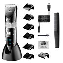 【送料無料】Hatteker電動バリカン ヘアカッター ヒゲトリマー 充電式 ばりかん 水洗い LED 0.5-24mm 刈り高さ調節 家庭用・子供用・業務用 ...