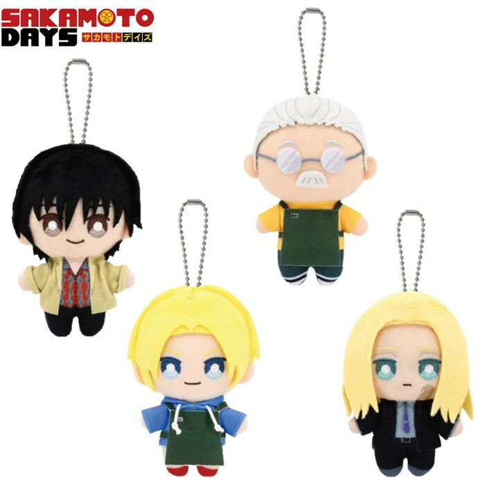 Bandai Namco SAKAMOTO DAYS Chibi 봉제 마스코트 사카모토 타로 & 아사쿠라 신 & 남운 & 신들회 4종 세트 약 H120mm 마스코트 봉제인형 [무료 배송·일부 지역 제외]