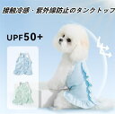 冷感 ひんやり 犬服 キャミソール タンクトップ 小型犬 可愛い 涼しい 涼感 クール 防蚊 防虫 UPF50+ クールウェア キャミワンピース 熱中症対策 メッシュ 紫外線対策 暑さ対策 接触冷感