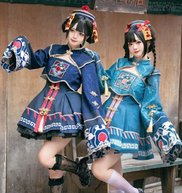 大人気 ハロウィン衣装 セクシーかわいいコスプレ 女ロリータゾンビ服 女性ワンピース Jkセット ハロウィン ロリータ キョンシー服 子供 キョンシー 中華風