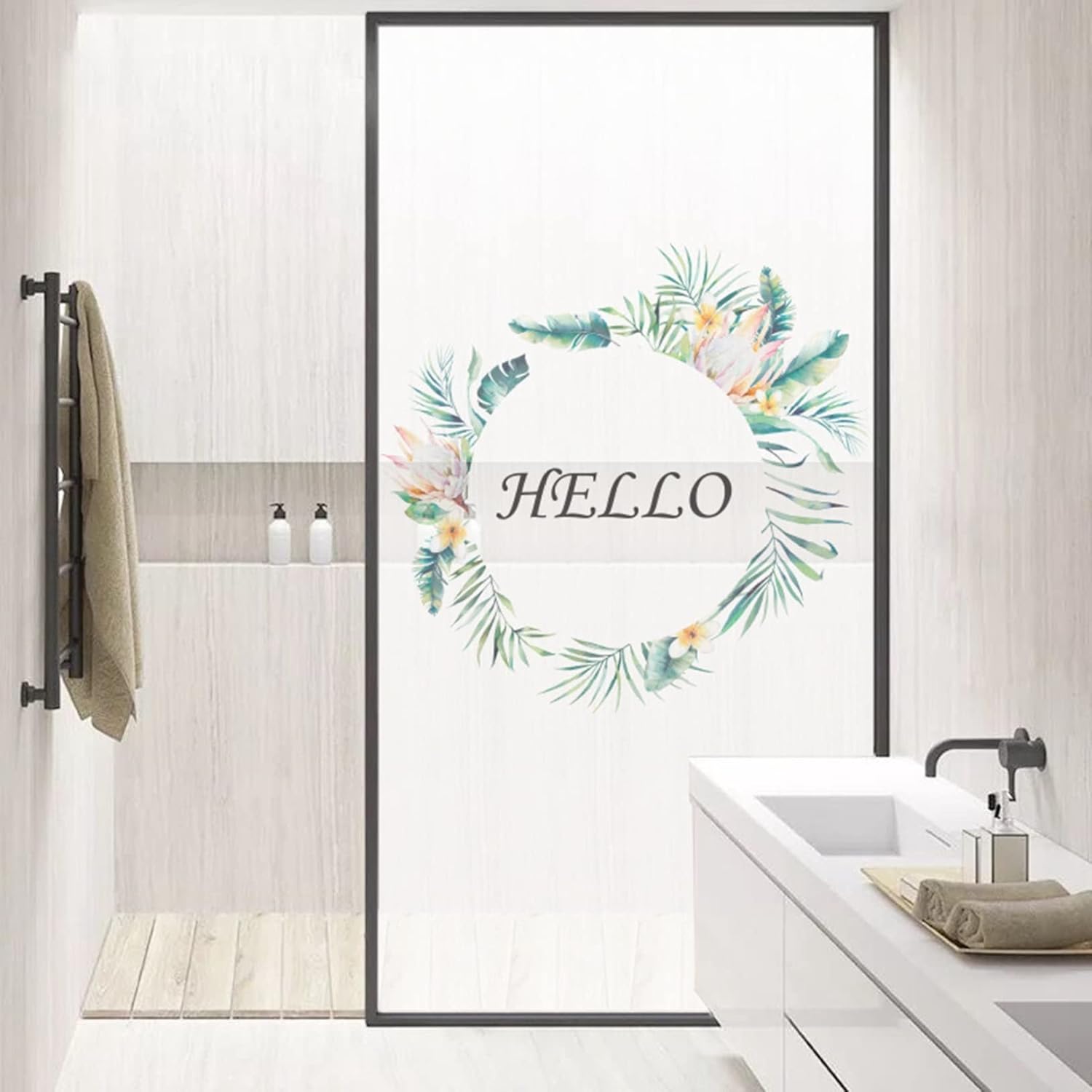 窓フィルム おしゃれ 貼ってはがせる 窓用 ガラスシール めかくしシート 断熱 水で接着 日よけ uvカット 暑さ対策 外から見えない 室内 リビング 浴室 新生活 すりガラス対応 インテリア 90*