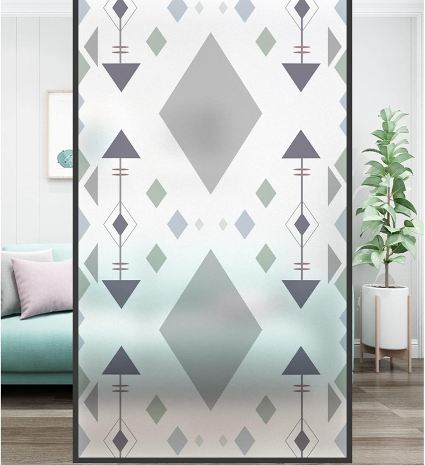 窓 ガラスフィルム 幾何柄 インテリアシール 貼ってはがせる 断熱シート 目隠し 水で貼れる 遮光 紫外線対策 新生活 新築祝い お風呂 リビングルーム ベランダ 賃貸適用 おしゃれ 装飾 すりガラス