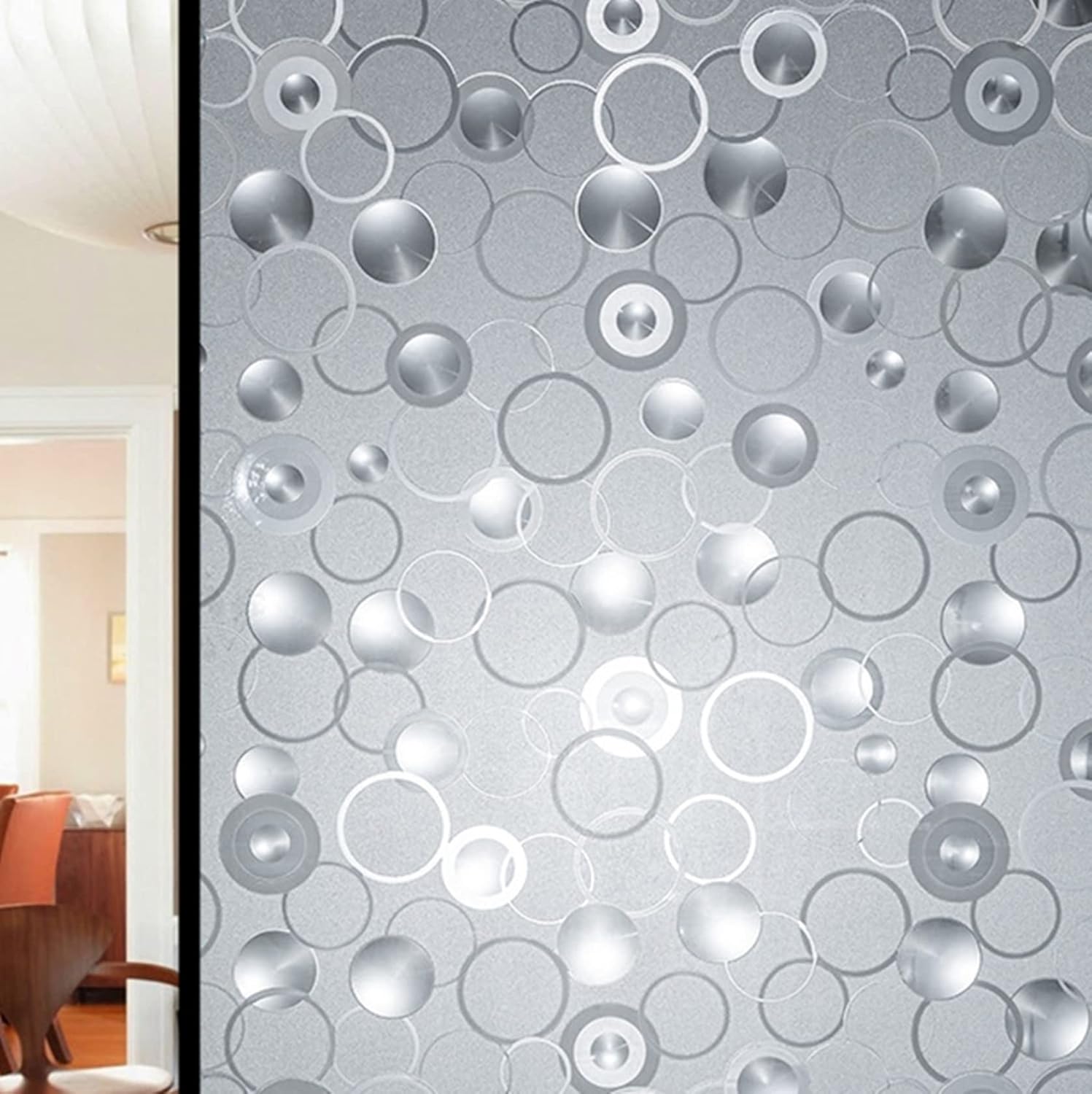 ウィンドウフィルム 窓 すりがらすシート 断熱 目隠し 水で貼る 星月柄/竹柄/ストライプ柄/サークル柄 剥がせる ガラス 遮光 uvカット 新生活 新築祝い お風呂 リビングルーム ベランダ 賃貸適