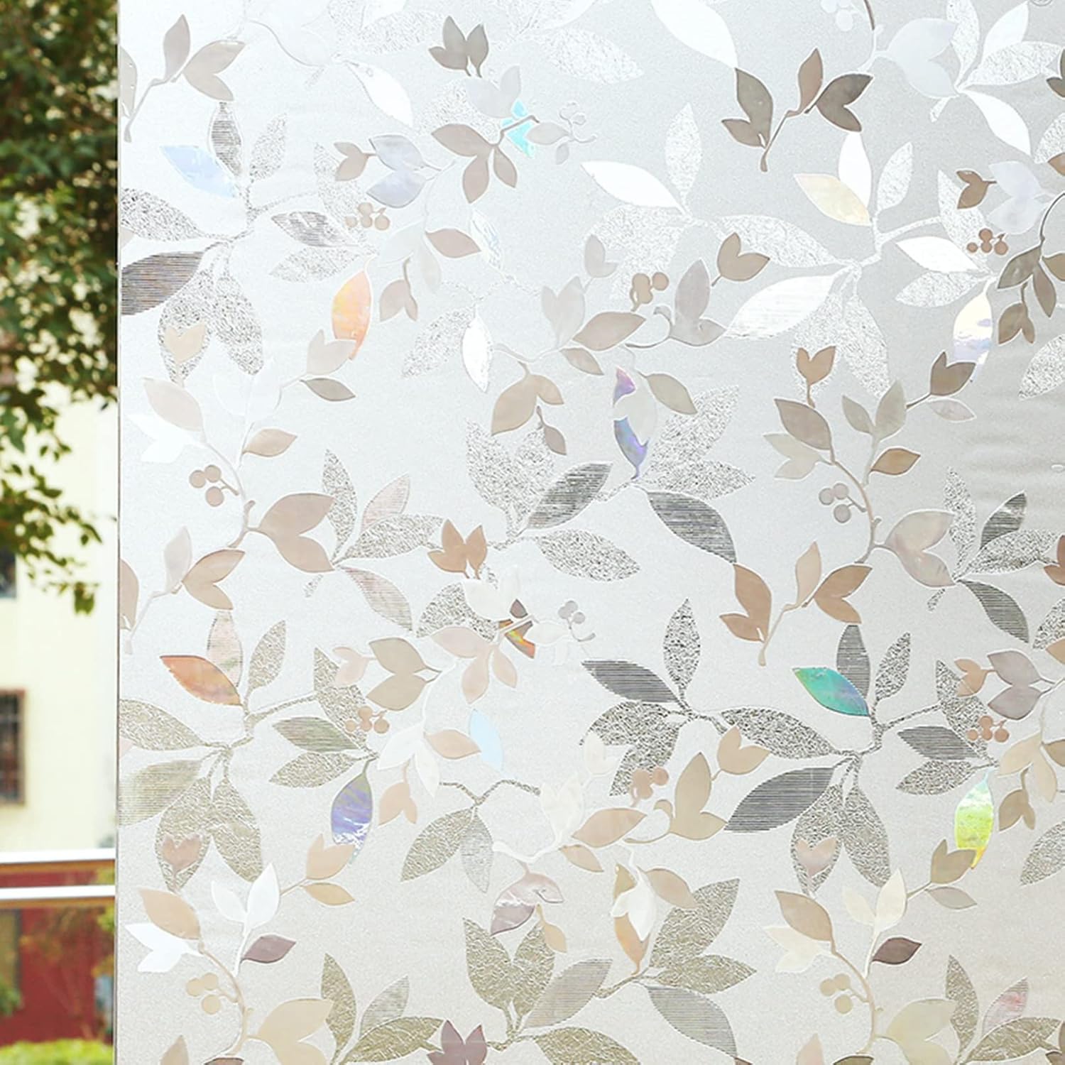 窓ガラス目隠しフィルム 目隠しシート 花柄 すりガラスフィルム 遮光 遮熱 貼ってはがせる 無接着剤 窓用フィルム シール プライバシーフィルム 平たなガラス面に適用 結露防止シート 破片飛散防止 窓
