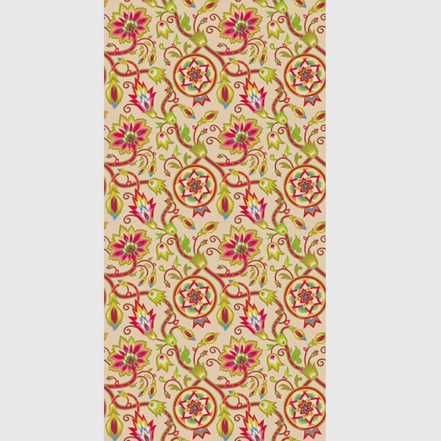 窓ガラス目隠しフィルム 窓めかくしシート レトロ 花柄 エスニック お洒落 インテリアガラスフィルム 遮熱 貼り直し可 非粘着性 窓用フィルム シール ガラスシール 窓に貼るカーテン 結露防止 飛散防