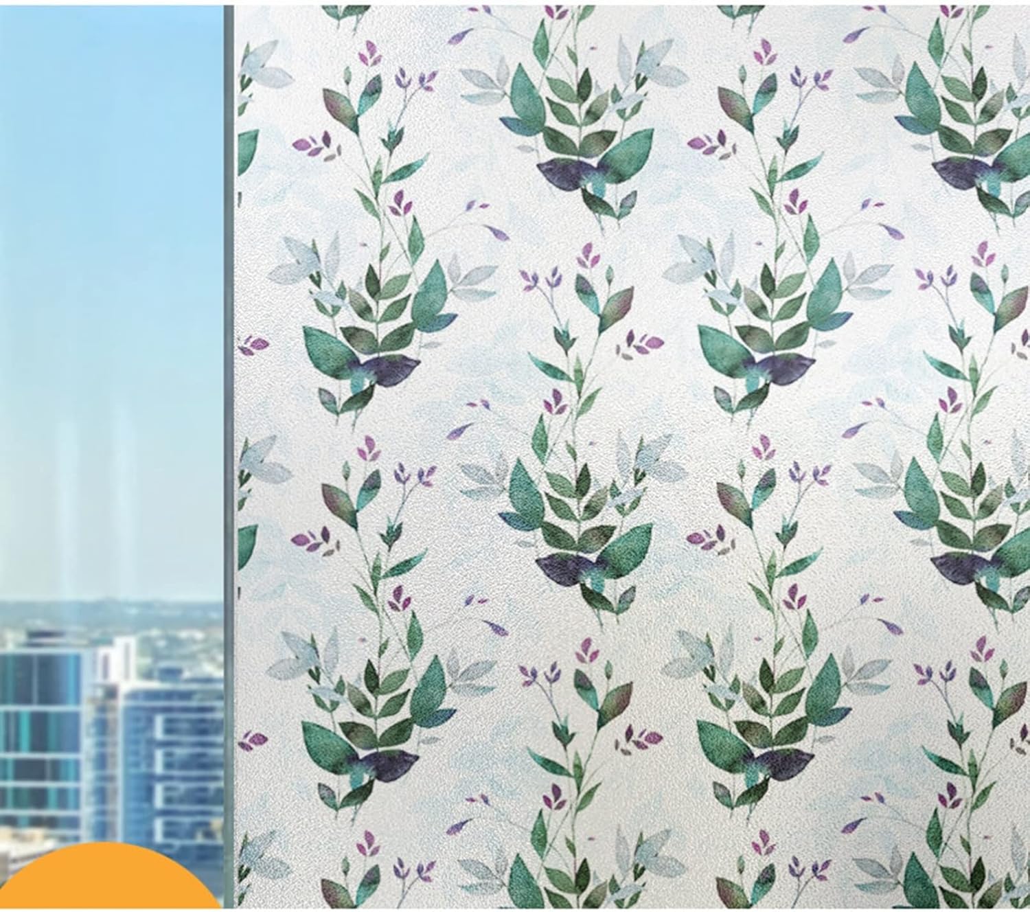 窓用フィルム ガラス目隠しフィルム すりガラス 窓用 フィルム 植物柄 オシャレ 水で貼るだけ プライバシー保護 UVカット 遮熱 インテリア リメイク 窓ガラス フィルム リビングルーム 賃貸適用