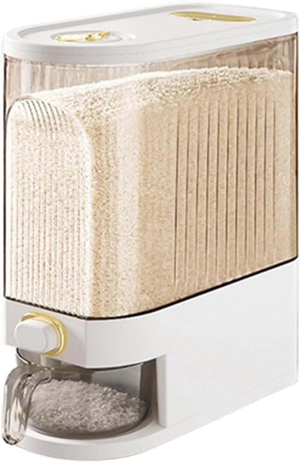 　　　 -------商品詳細------- 【使いやすい】ワンボタンでお米を定量ピッキング、量に応じてピッキング、無駄なく、取り外し可能な米トップカバー、穀物を追加しやすい、当社のドライフードボックスは食品をドライで安全に保つことができます。 【気密性がいい】空气との接触を減らし、米びつ本体とふたの隙間をなくし、防湿シールリング付き、密閉式の箱を採用しています。しっかり密閉、お米の鮮度を保ちます。密閉容器は、水分や有害な生物から食品を保護し、生鮮食品を楽しむことができます。 【透明な容量指示】米びつの本体正面に透明な容量指示を取り入れ、 何キロ入っているかがおよその目盛でわかるようになっています。このライスディスペンサーは、レシピに合わせて正確な量の米を確実に得ることができます。持ち運びに便利な独立したライスカップが付属しています。 【安全素材】PET+PP素材のお米収納ボックス、耐食性が強く、有害物質を揮発させず、丈夫で長持ちします。ご安心に使用いただけます。 【多用途】様々な乾物を保存するために多目的ライスディスペンサーを使用して、密封されたストレージコンパートメントは、小麦粉、砂糖、米、米、ナッツ、豆、シリアル、スナック、ペットフードを保存するのに適しており、多くのスペースを節約します。説明 -