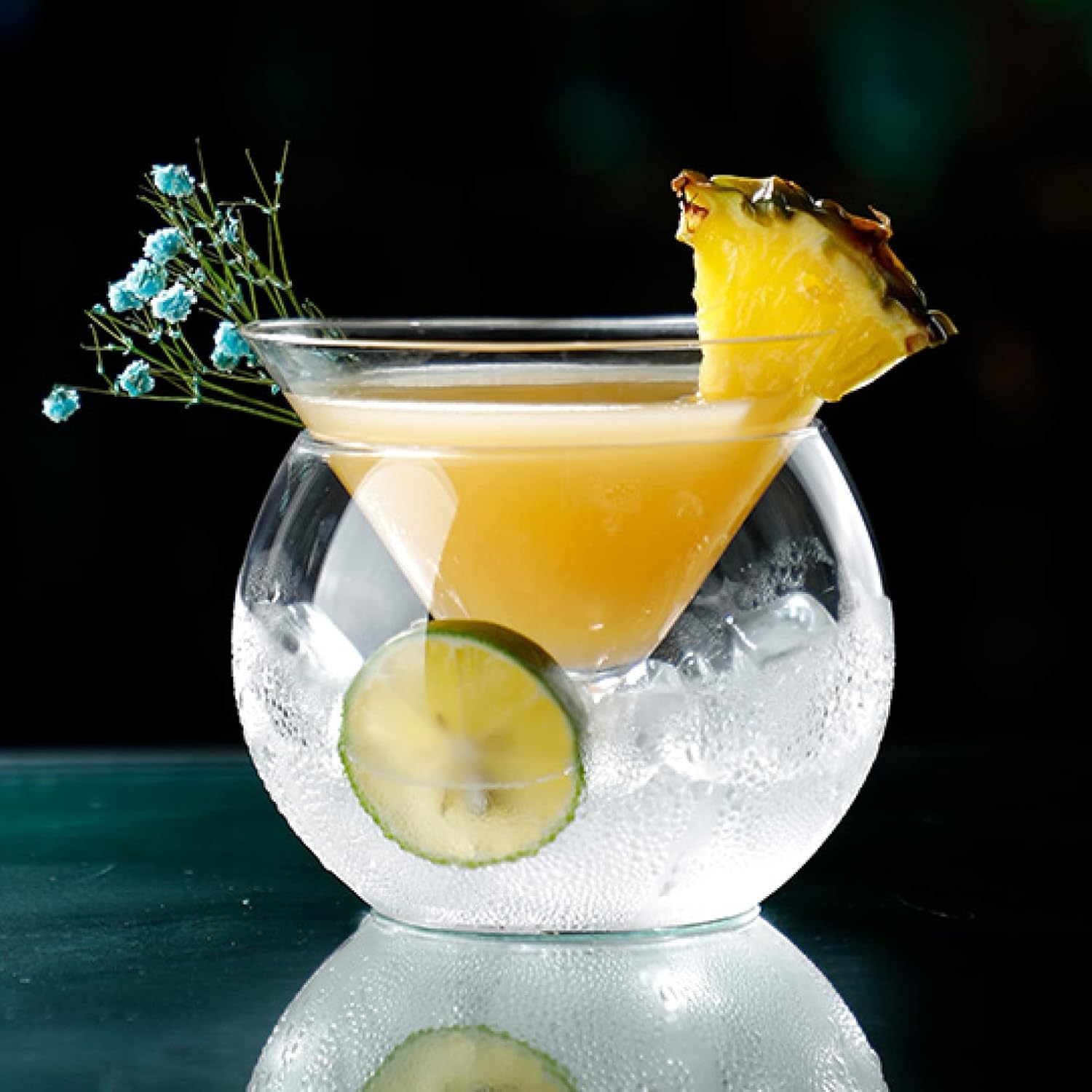 マティーニグラス 分子ミクソロジー 120ml カクテル アイスクリスタル カクテルグラスセット 冷却器付き 誕生日ギフト コーヒー ジュース マティーニカップ バー ギフト カクテルグラス ドリンク