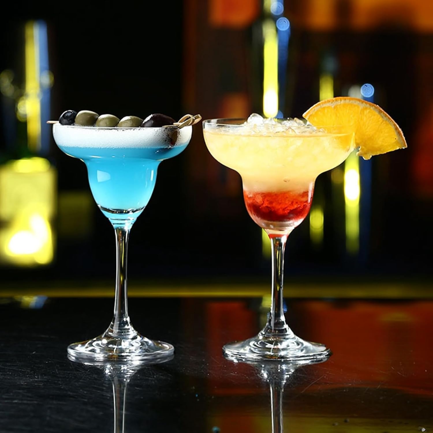 マルガリータグラス クリスタルガラス ゴブレット 190ml+275ml 2個セット マティーニグラス マティーニカップ シャンパングラス 赤ワイン/白ワイン ウイスキー デザート 飲み スホーム ド