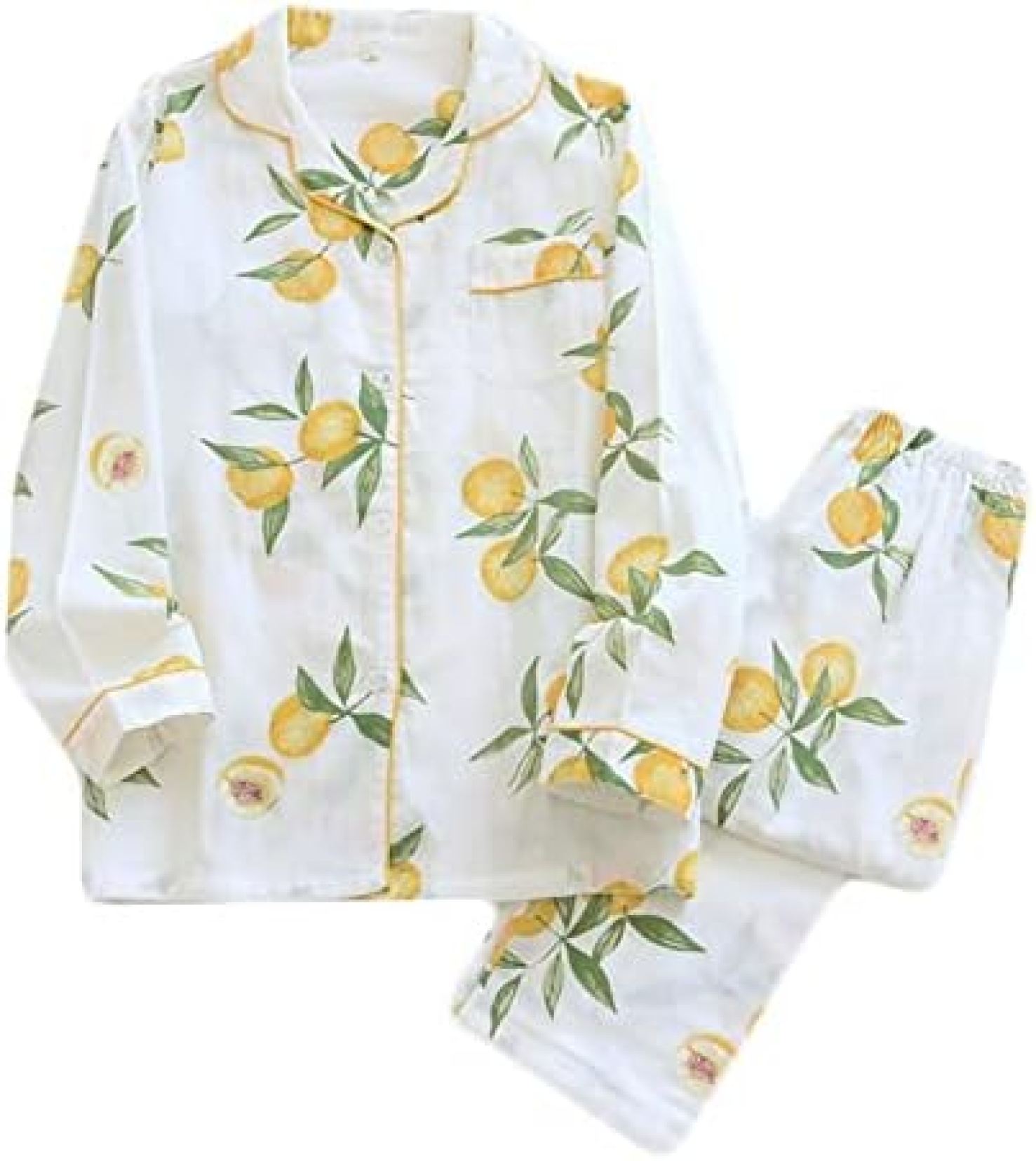 綿パジャマダブルガーゼレディース長...