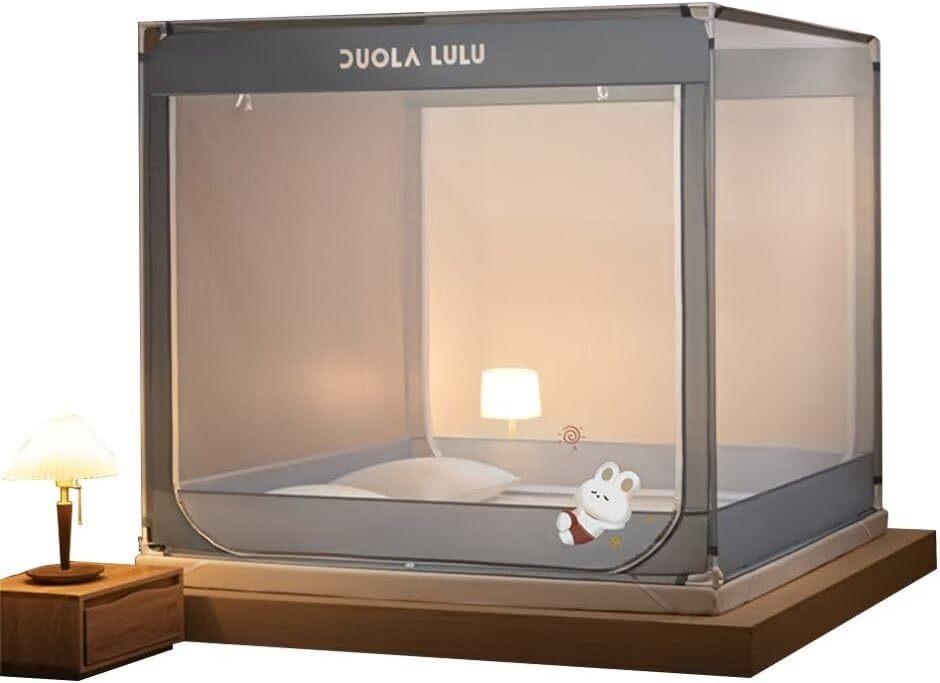 蚊帳 キャンプ式 モスキートネット ワンタッチ 底面付き 虫除けネット 蚊よけ 虫除け 夏 蚊対策 ムカデ..