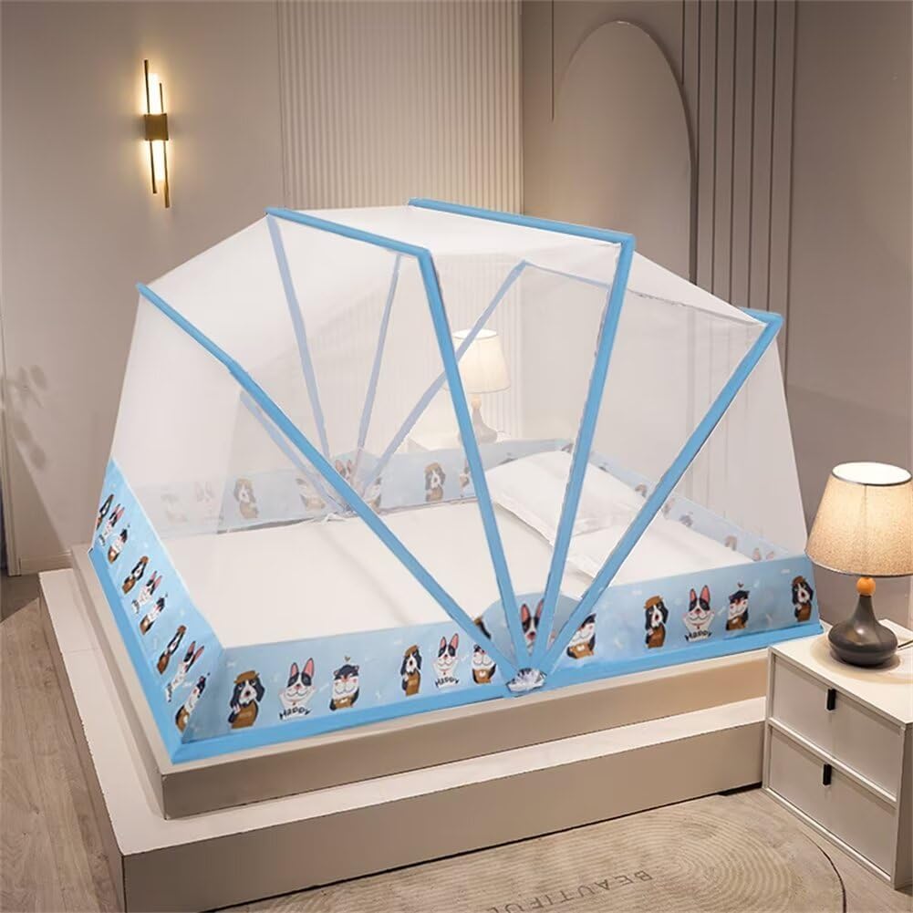 蚊帳 折りたたみ モスキートネット ワンタッチ 底なし 大空間 安定 収納便利 軽量 虫?蚊よけ 転落防止 通気 組立不要