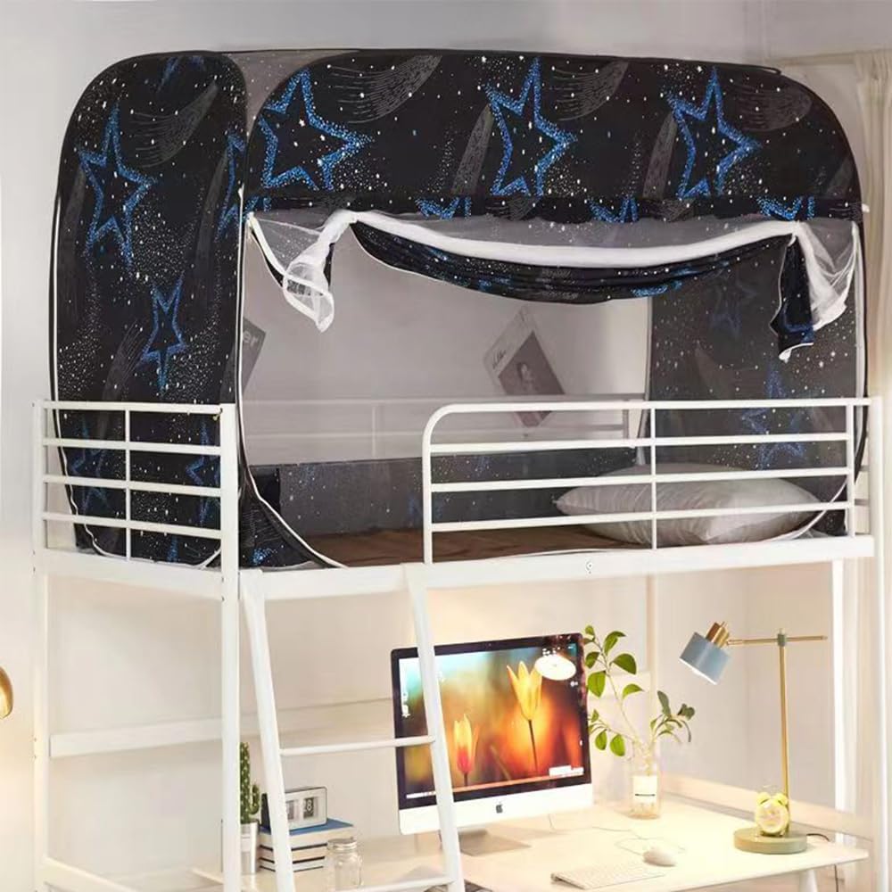 かや 蚊帳 ワンタッチ式蚊帳 三開けドア 学生寮 シングルベッド 室内カーテン ベッドテント プライバシ..