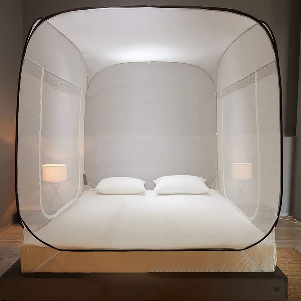 蚊帳 ワンタッチ 底付き 密度が高い 虫除け 蚊よけ ムカデ対策 折りたたみ 持ち運べる 収納便利 快適な..