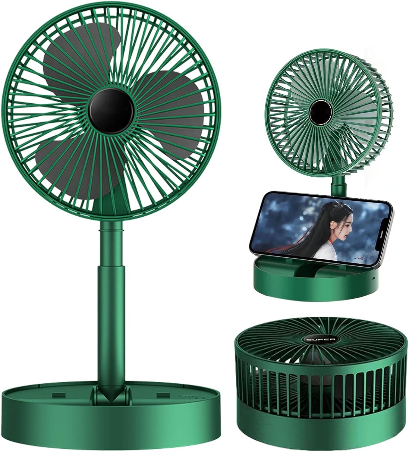 充電バージョン卓上扇風機、折りたたみができる扇風機、多機能卓上扇風機 3段階風量調節 上下180°角度調節 持ち運び便利 長時間稼働 静音 充電式 伸縮式 小型 折り畳み式 ポータブル デスクトップ