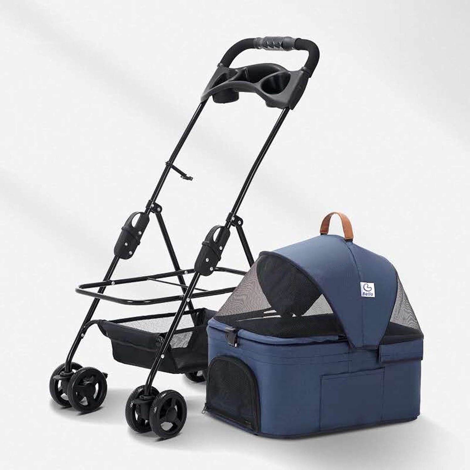 ペットカート ペット用ベビーカー 多機能 多頭用 4輪中型ペットカート 折りたたみ ペット用バギー スームズな走行 バギー 猫犬兼用 折り畳み簡単 通気 前も後ろも網窓 耐荷重18