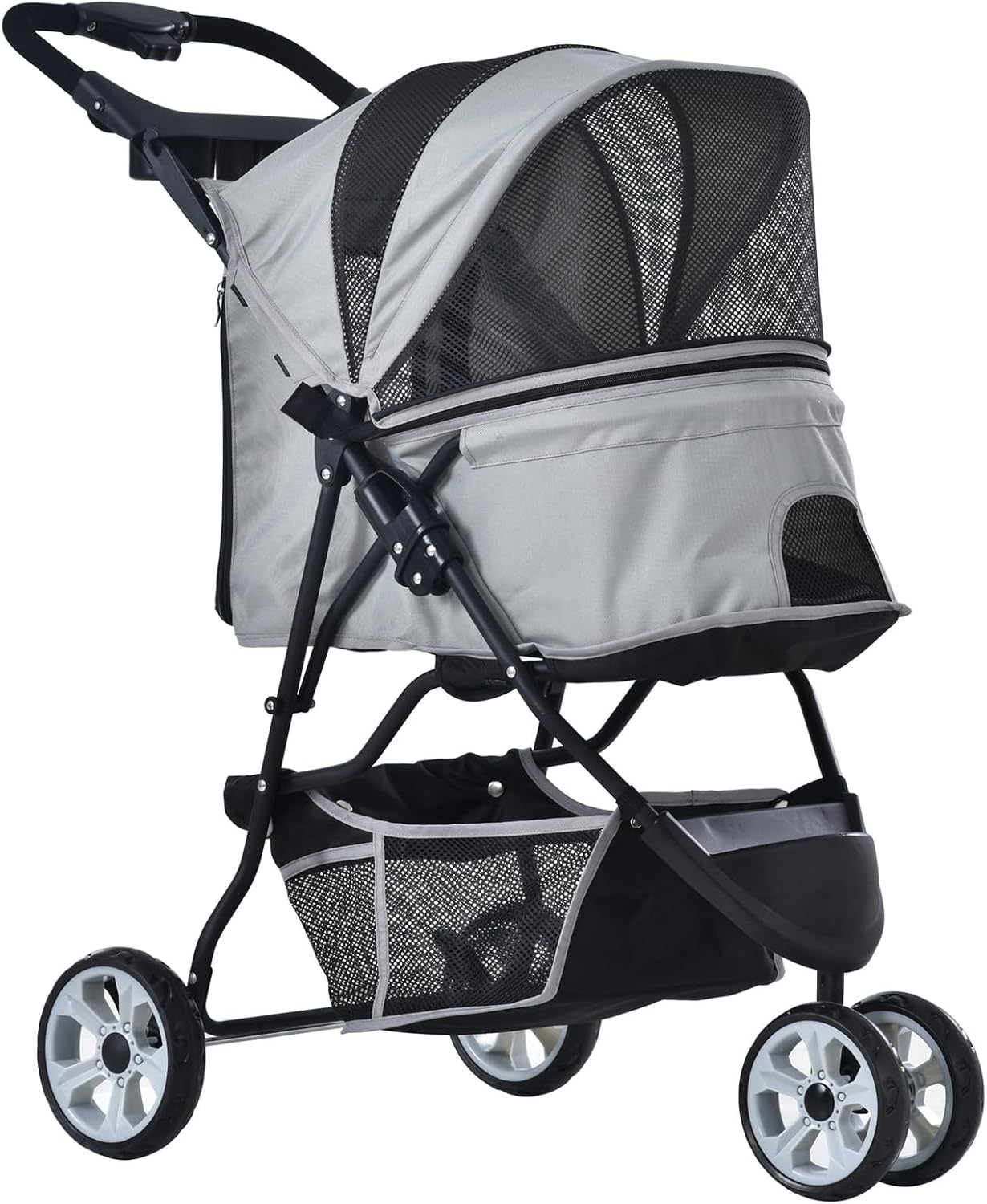 ペットカート 犬 バギー 小型犬 中型犬 猫 多頭 カート 折りたたみ 3輪 ペットバギー 犬用ベビーカー 前輪360°回転 後輪ブレーキ付き 飛び出し防止リード2本付き 散歩 外出便利 軽量 耐荷重