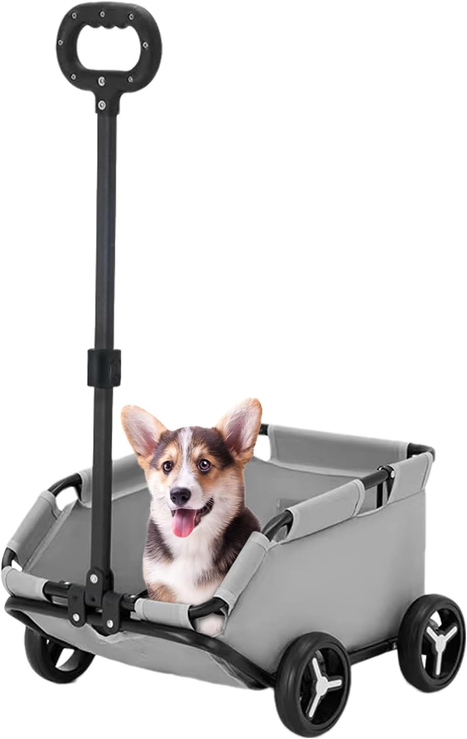 犬用カートペットベビーカー犬猫ケージベビーカー、折りたたみ犬ワゴンカート20.08x13.78x9.06インチ大型コックピット猫犬兼用 360°回転 軽量 組み立て簡単 通気 耐荷重7kg ペットワゴ