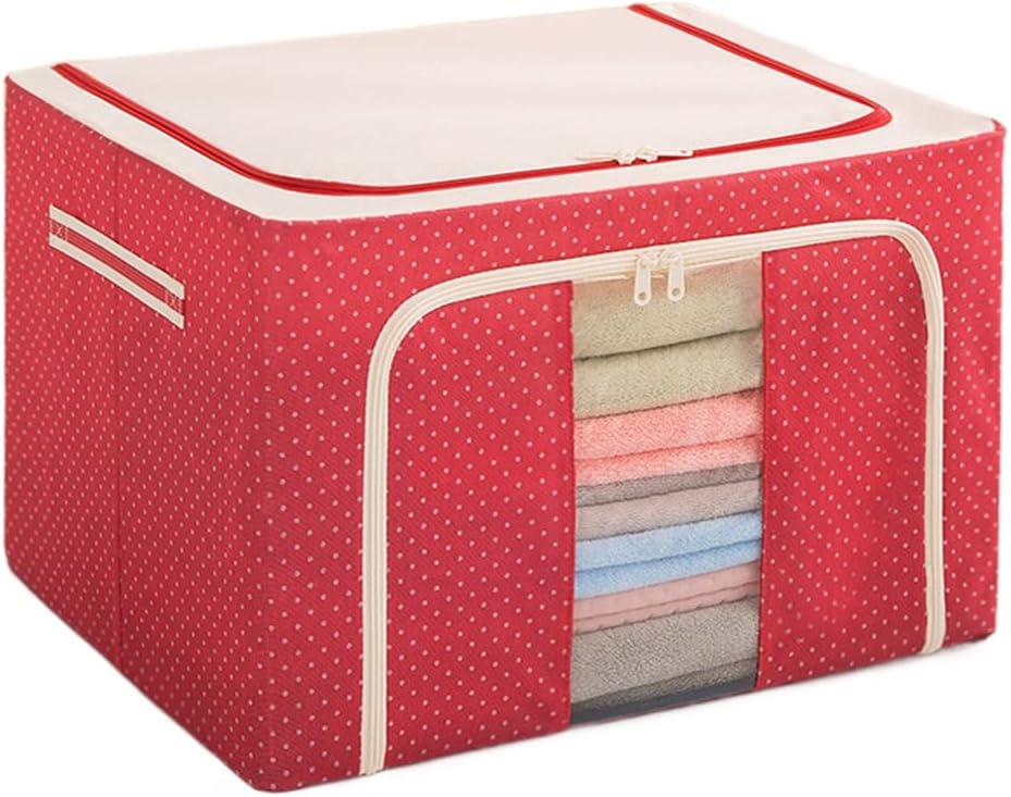 衣類収納ボックス 透明窓付き 収納ボックス ワイヤー入り 収納ケース 積み重ね 衣装ケース 大容量 洋服収納 折りたたみ 衣類ケース 防塵 防湿 取り出しやすい 持ち手付き 洗える 衣類 おもちゃ 布