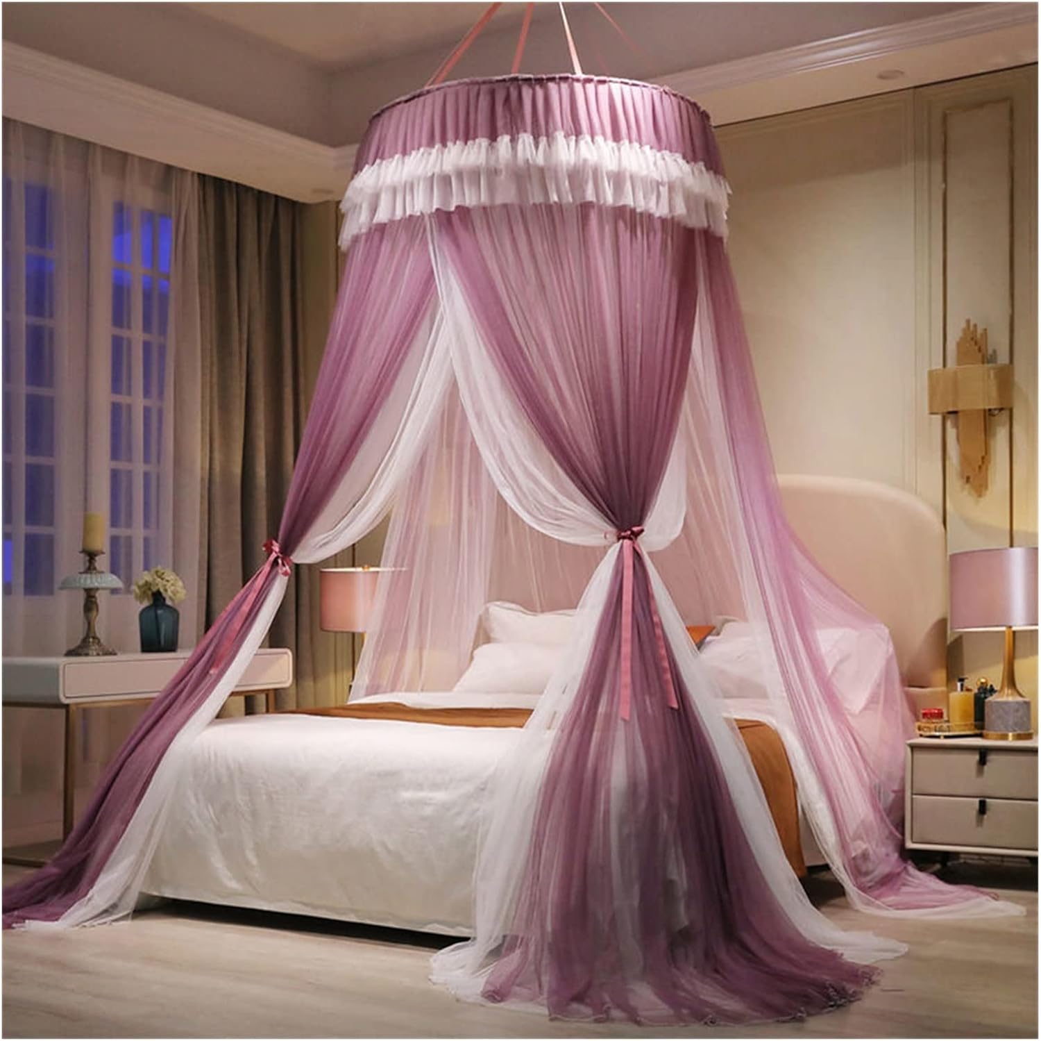 女の子用ベッドキャノピープリンセス蚊帳ドームメッシュキャノピー蚊カーテン子供用装飾寝室アクセサリ..