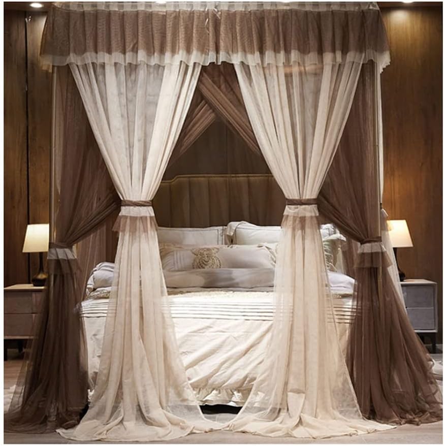 天蓋ダブルベッドキャノピー蚊帳、シ...