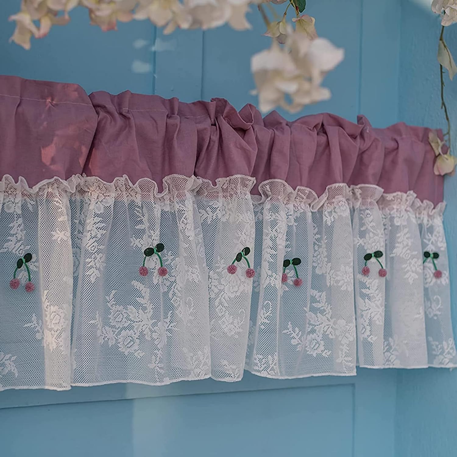 カーテンショートキッチンカーテンキャビネットカーテン、カントリービストロコーヒー半透明カーテン、..