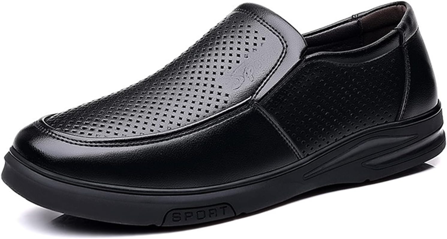 ローファーメンズ本革メッシュ夏用素...