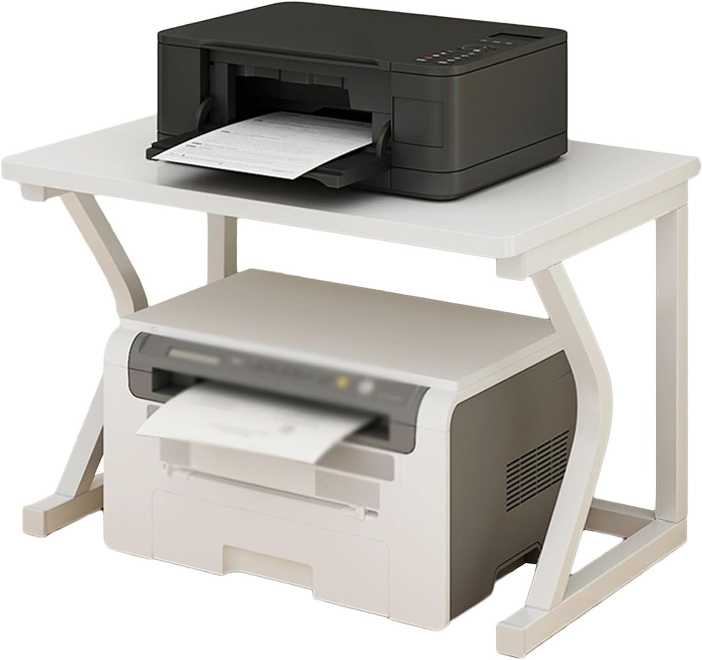 デスクトッププリンタースタンド、デスクオーガナイザー収納棚、ファックスラックファイルラック本棚、..