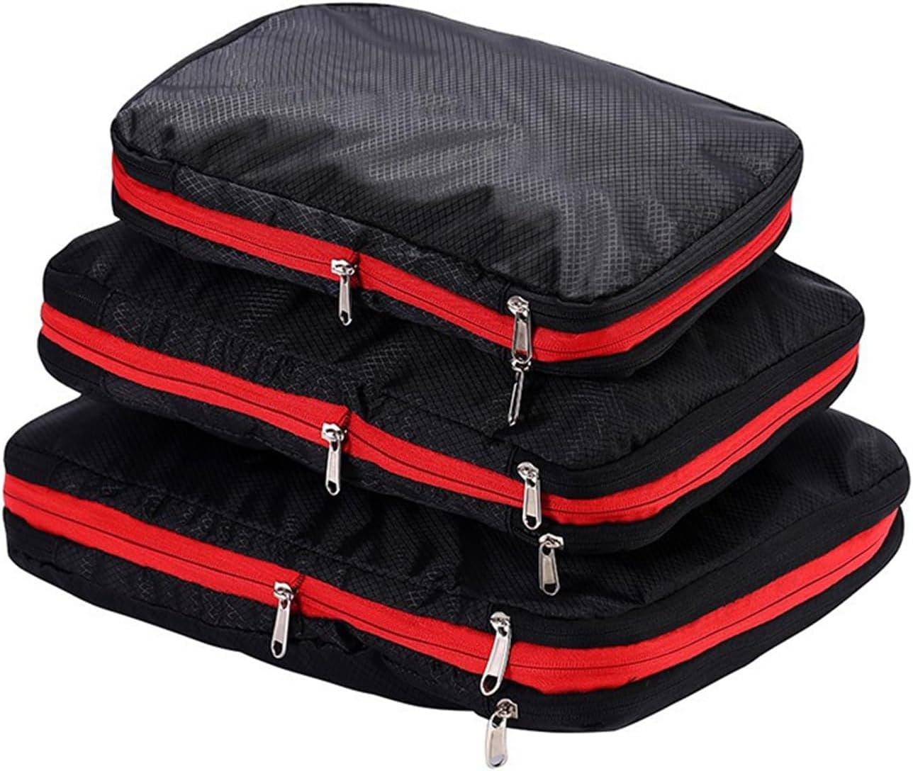 トラベルポーチ 圧縮パッキングキューブ 3ピースパッキングキューブオーガナイザーバッグ用 パッキングポーチ 旅行用 出張