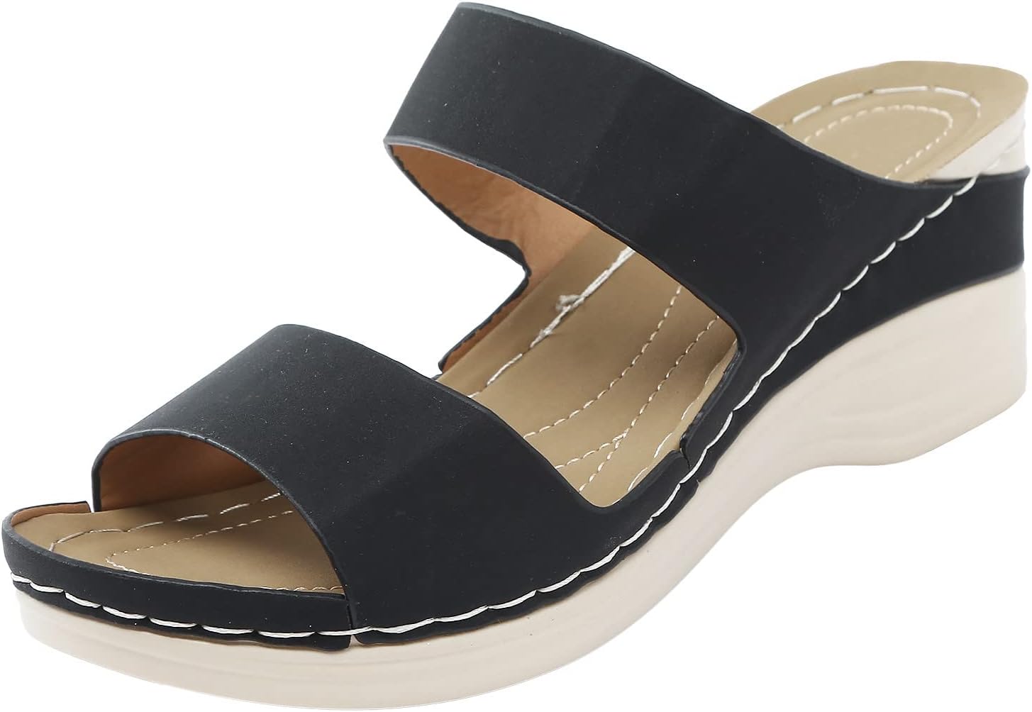 ミュールサンダル レディース ヒールサンダル 歩きやすい 厚底サンダル 美脚 パンプス ビーチサンダル 人気 オープントゥ ウェッジソール クリアサンダル 疲れにくい 滑りにくい底 レジャー 春夏 カ