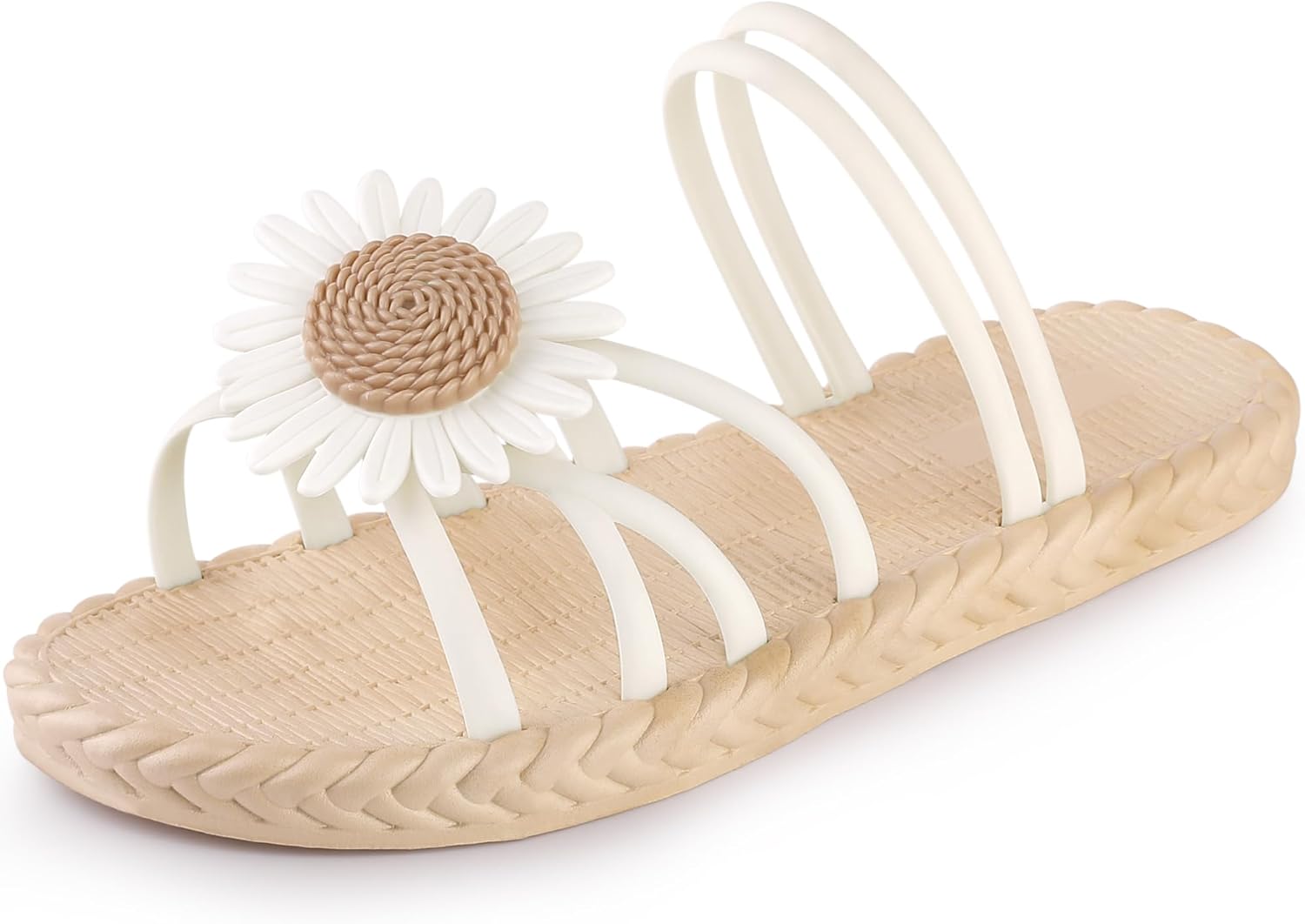 レディース フローラル サンダル スリッポン スリッパ オープントゥ フラット サンダル