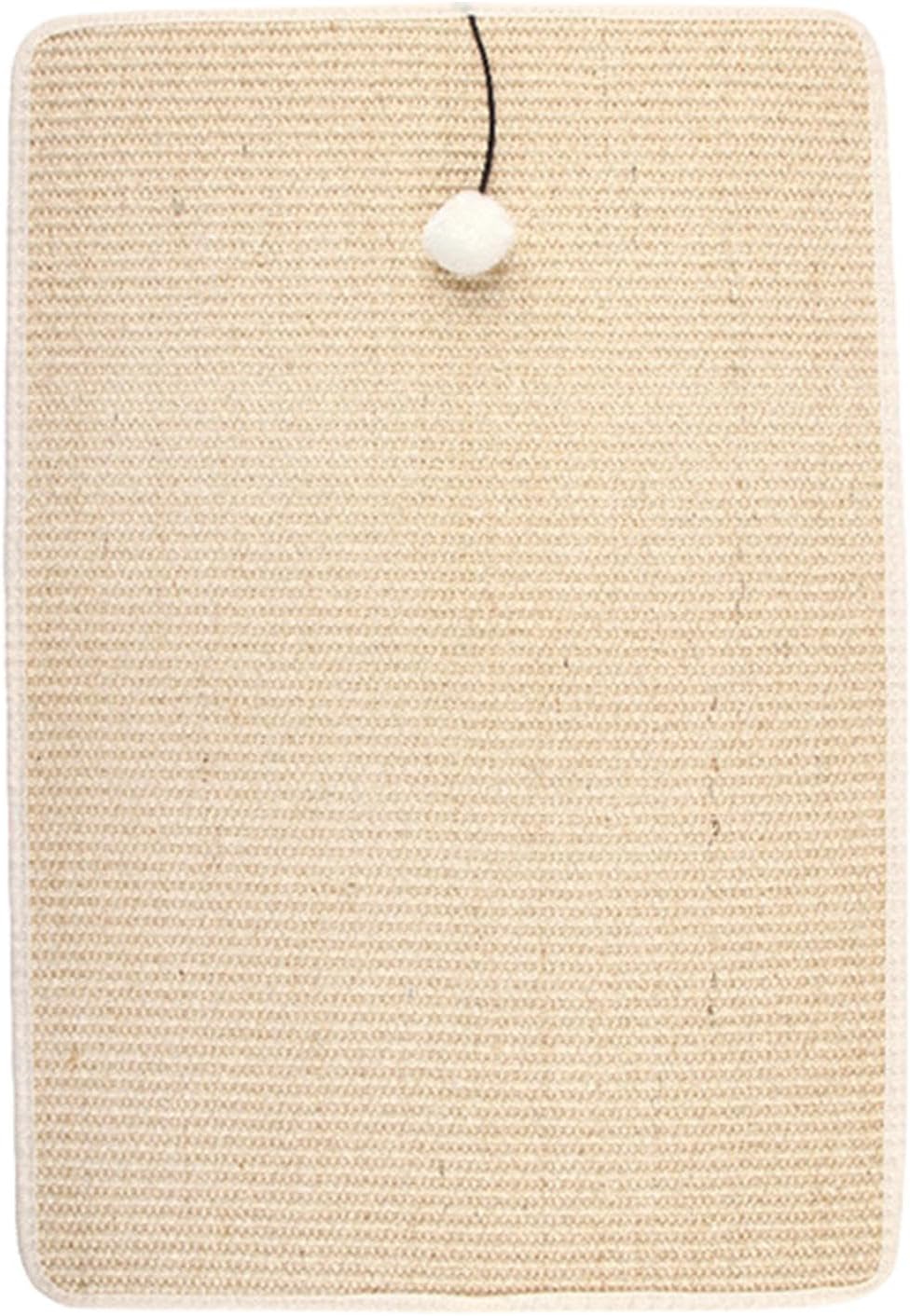 猫用サイザル麻マット サイザル麻マット - 猫の爪とぎマット壁猫スクラッチパッド ぬいぐるみボール付..