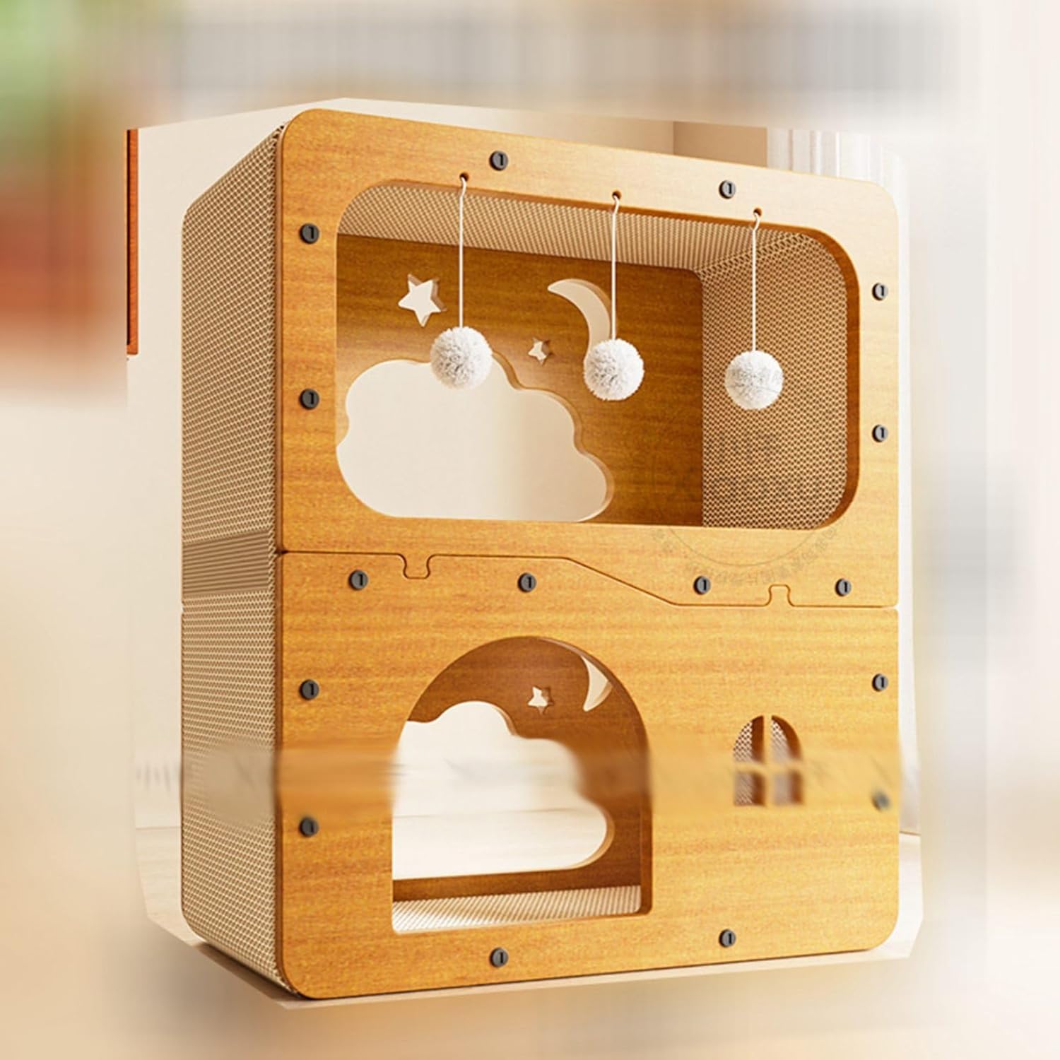 段ボールベッド 猫つめとぎハウス つめとぎ 爪研ぎ 大きいサイズの二重層 猫のおもちゃ付属 スクラッチ..