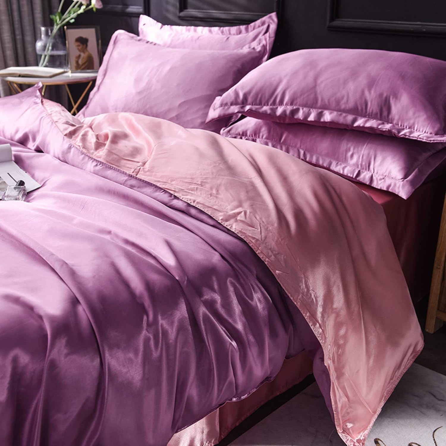 掛け布団カバー シングル レーヨン 寝具カバー 3点 4点セット サテン感 ひんやり 布団カバー ボックスシーツ 洗える 防ダニ 色 接触冷感 防臭 フラットシーツ シルクみたい 枕カバー ホテル 滑