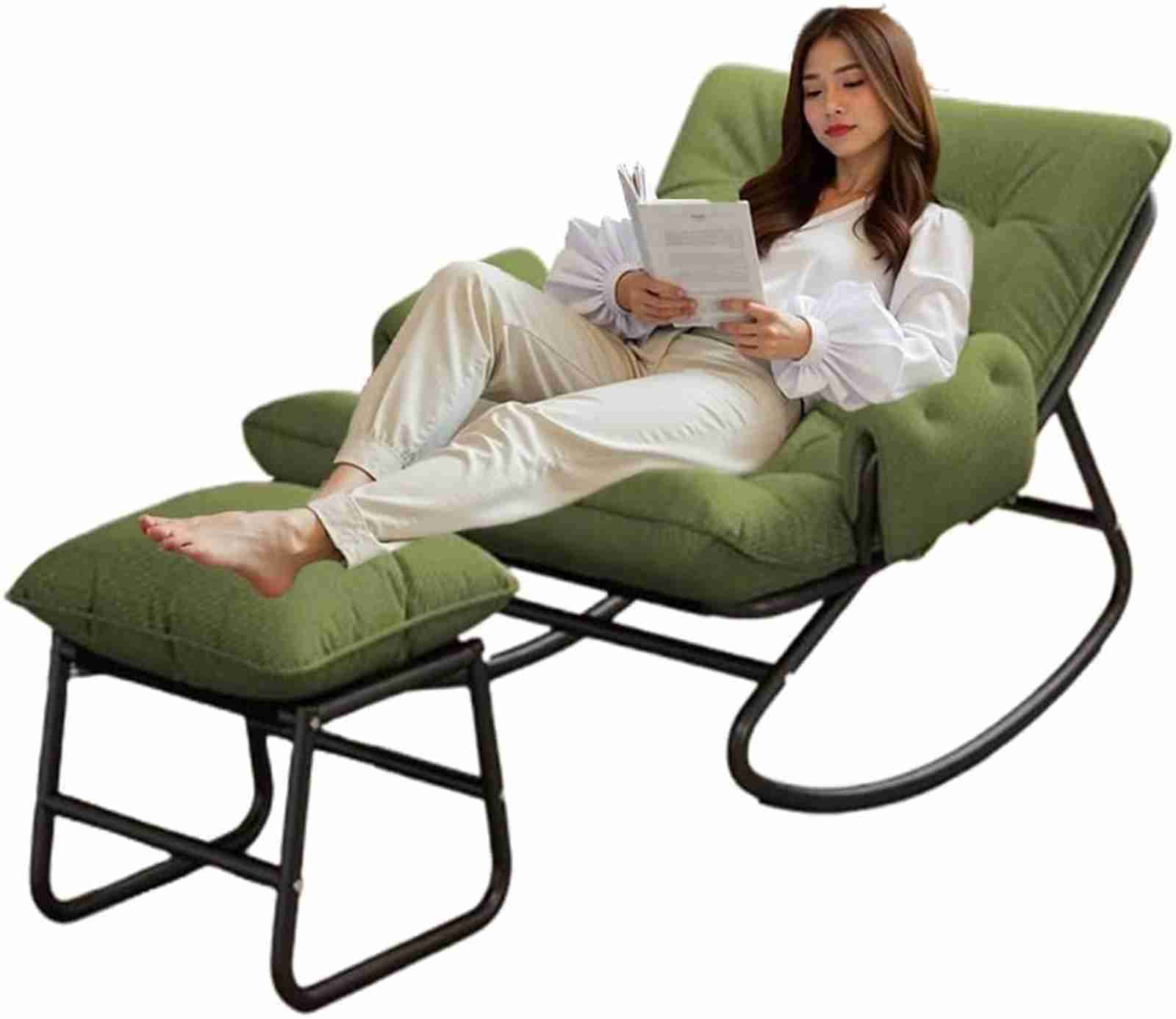 オットマン付きリクライニングチェアー 一人掛け ロッキングチェア 室内 高耐荷重300kg リラックス 読書 寝れる椅 180度 ゆらゆら 揺れる椅子 バルコニー 客間 寝室 家庭用 組み立てが簡単