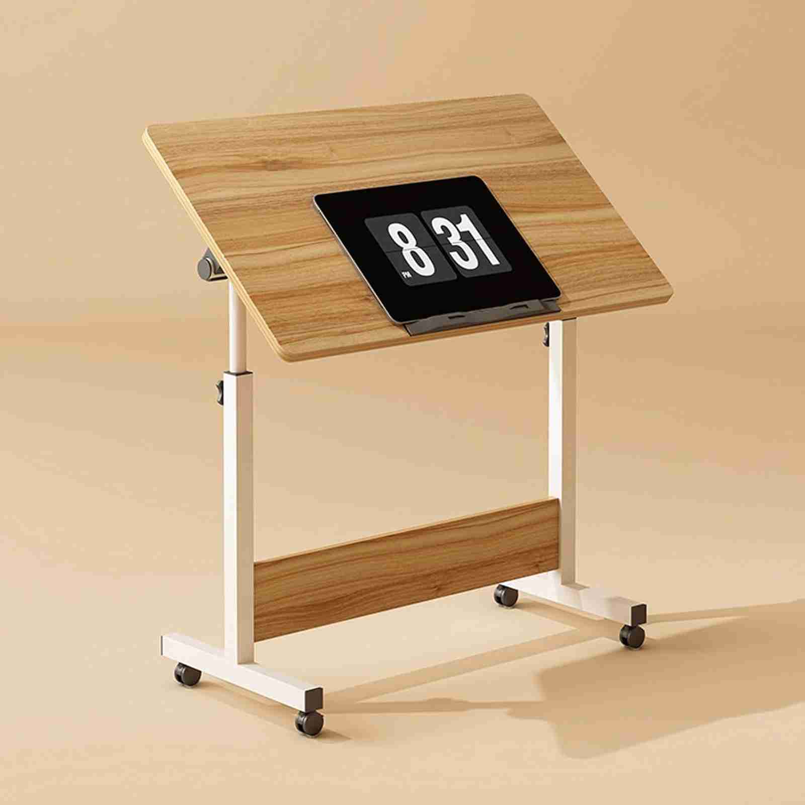 サイドテーブル 昇降式 キャスター サイドベッドテーブル 昇降デスク 厚板1.5CM ソファー サイドテーブ..