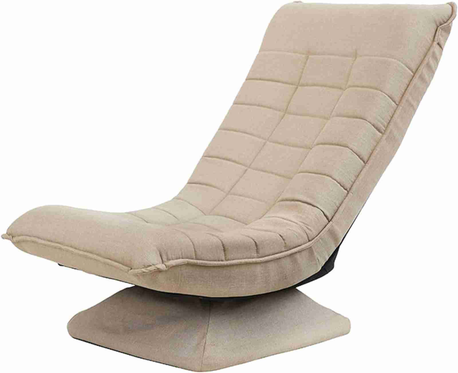 座椅子 椅子 回転可能 角度調整可能 リクライニングチェア ソファー 布カバー カバー水洗 コトン充填 スチール製フレーム 1人掛け 一人暮らし 座り心地良い 四角い台座 座高さ36cm 高さ80cm