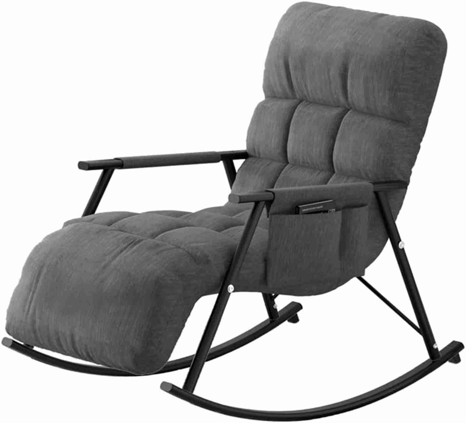 ロッキングチェア 室内 一人用 リラックス リクライニングチェアー 一人掛け 読書用 疲れない椅子 リビング 客間 寝室 家庭用 揺れる椅子 (灰)