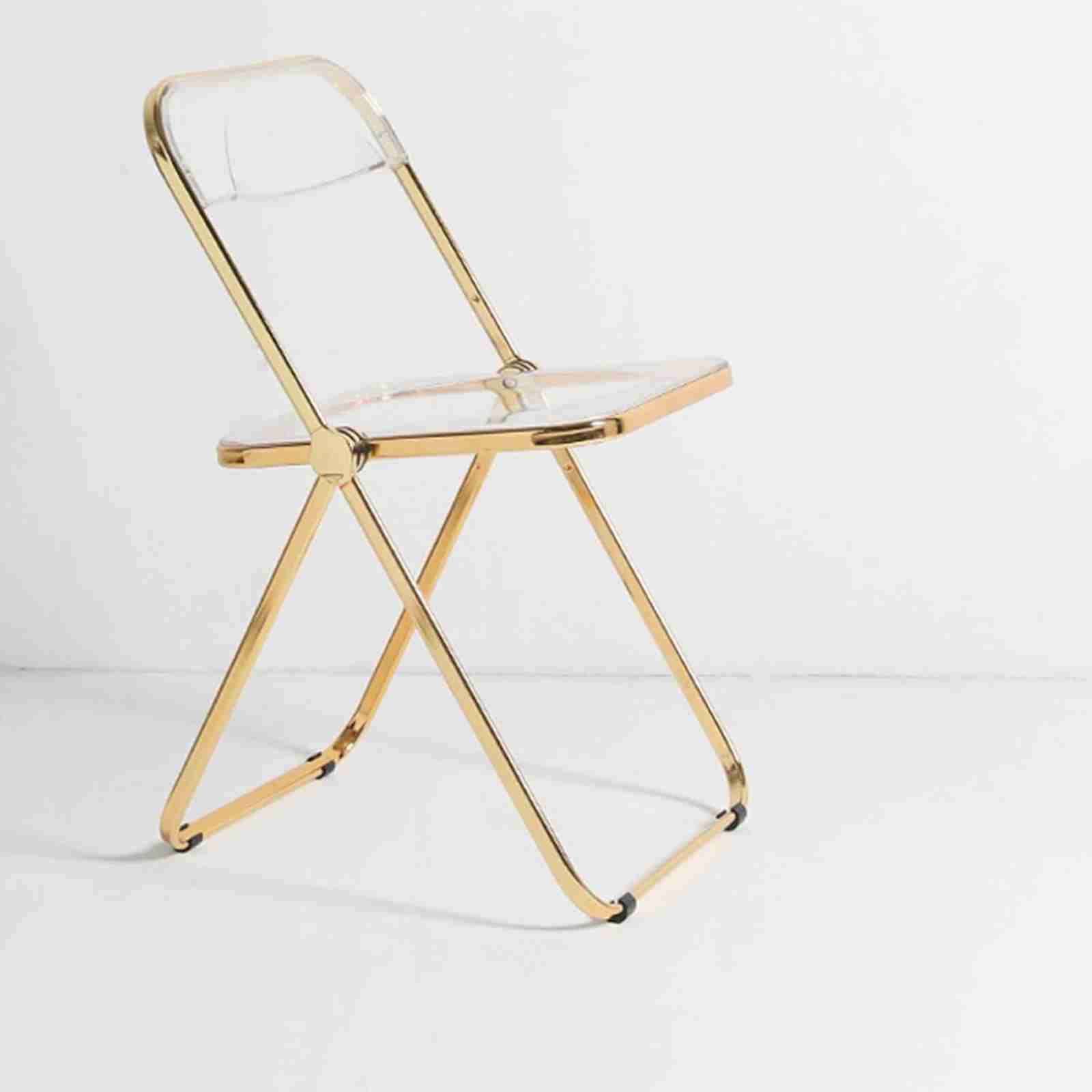 折りたたみ椅子 クリア アクリル オフィスチェア 金属製 オフィス用 カフェ 居酒屋 家用 ダイニングチ..