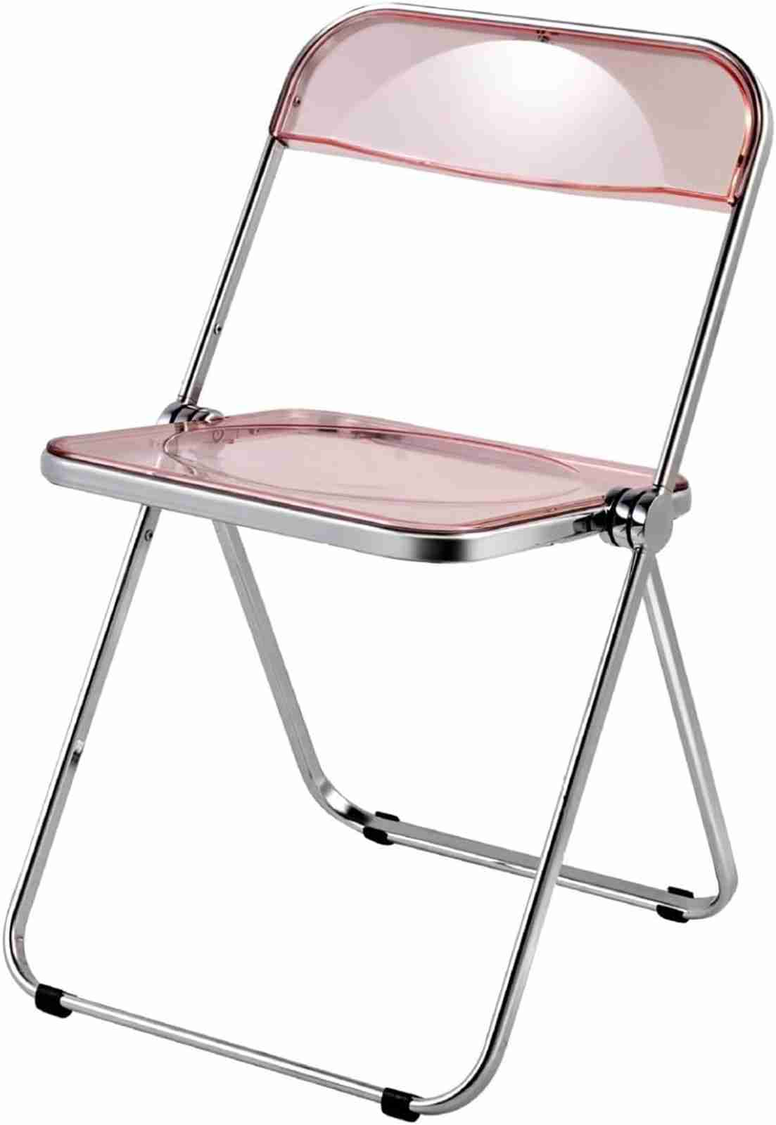 クリア 椅子 折り畳みチェア 透明 パイプイス 背もたれ オフィス椅子 フォールディングチェア スタッキング 事務椅子 会議椅子 リビングチェア コンパクト収納 組立不要 在宅勤務 客用 お店 クリア