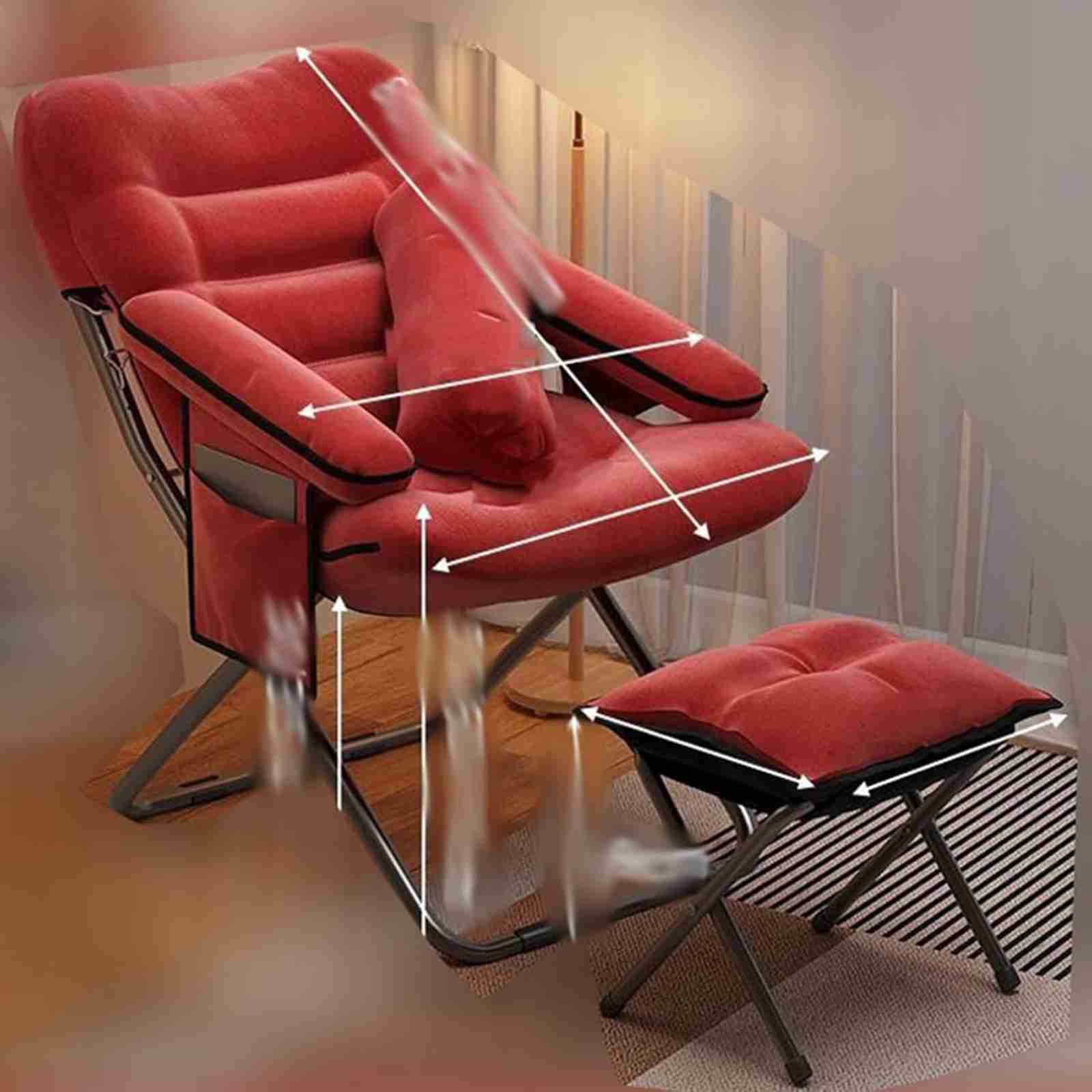 リクライニングチェア 折り畳みチェア 折りたたみ椅子 ごろ寝椅 一人用 3段階調節 一人掛け リラックスチェア レジャーベッド 在宅勤務 背もたれ 肘掛け 枕つき 客用 室内 残業 勤務 すぐ使える