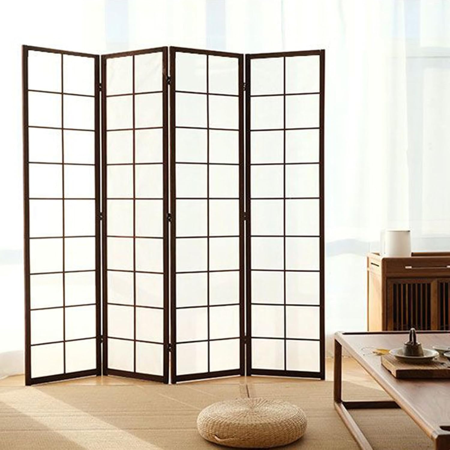 目隠し 衝立 机 間仕切り パーテーション 自立 4連 高さ180cm オフィス 180*45*4 テレワーク 遮光 日よけ 折りたたみ ブラック 軽量 カフェ屋外 ベランダ 在宅ワーク スクリーン